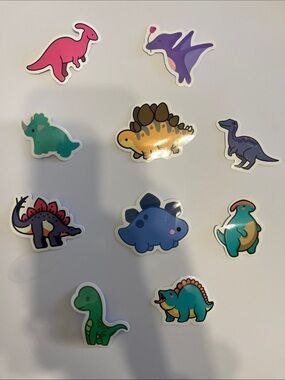 Colorful Dino Sticker Set for Kids - Blue, Green, Pink & More